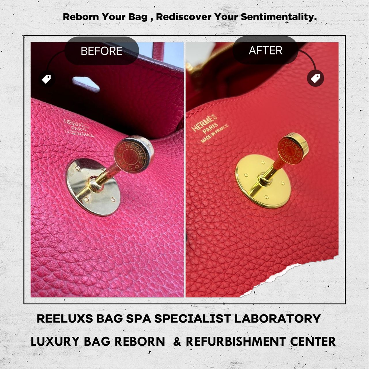 HERMES LINDY Refurbishment 24k Gold Replating & Shape Restoration